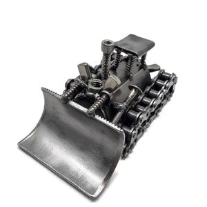 Scrap Metal Art Steel Welded Bulldozer Figurine